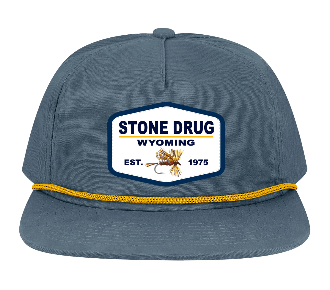Stone Drug Looking Fly Hat - Navy/Gold Rope